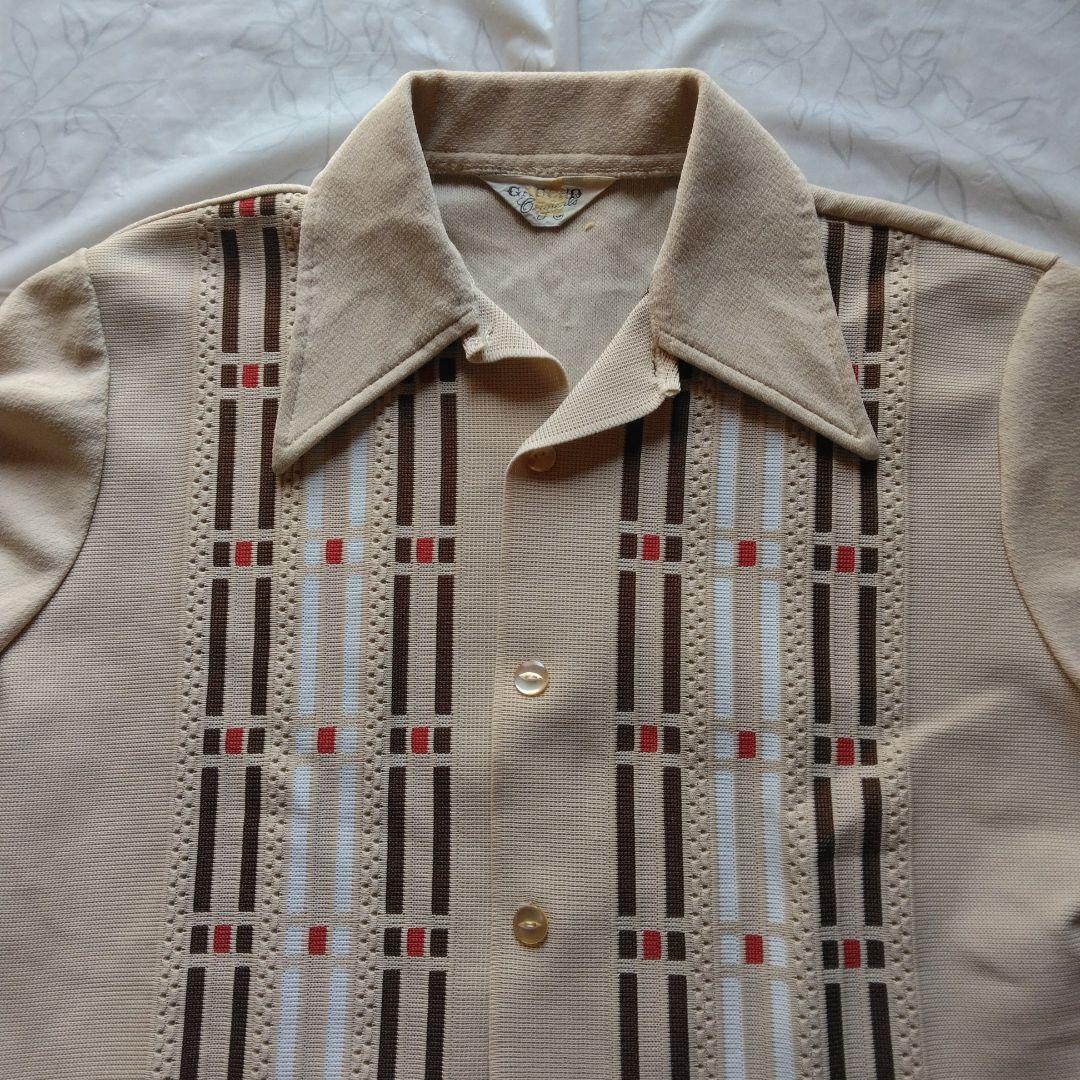 50s～ 　ロカビリー　ニットシャツ　ベージュ