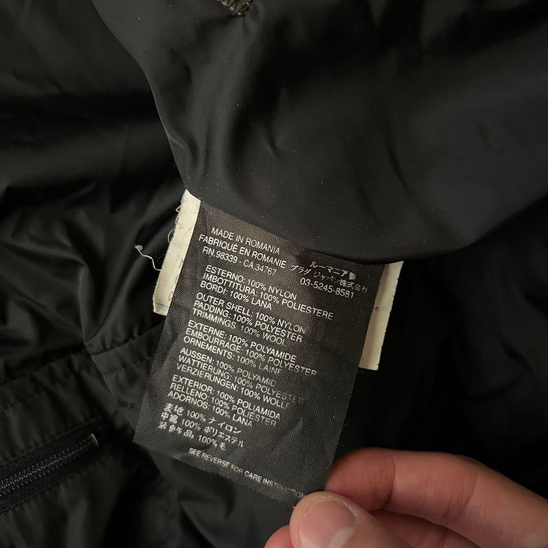 美品 PRADA SPORTS ナイロン 中綿ジャケット ラバーロゴ 黒 44