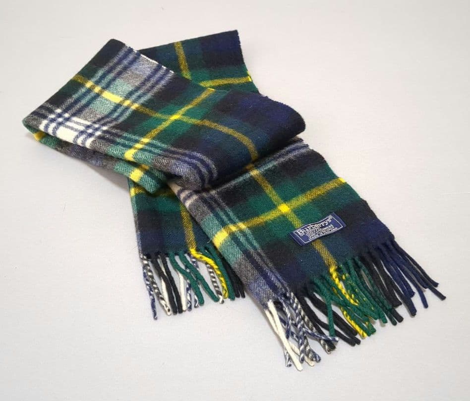 バーバリーロンドン カシミヤ100% マフラー 英国製 グリーン チェック
