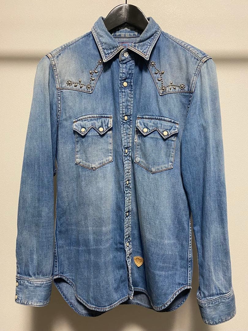ブルーブルー HRM HTC デニム ウェスタンシャツ スタッズ加工 M