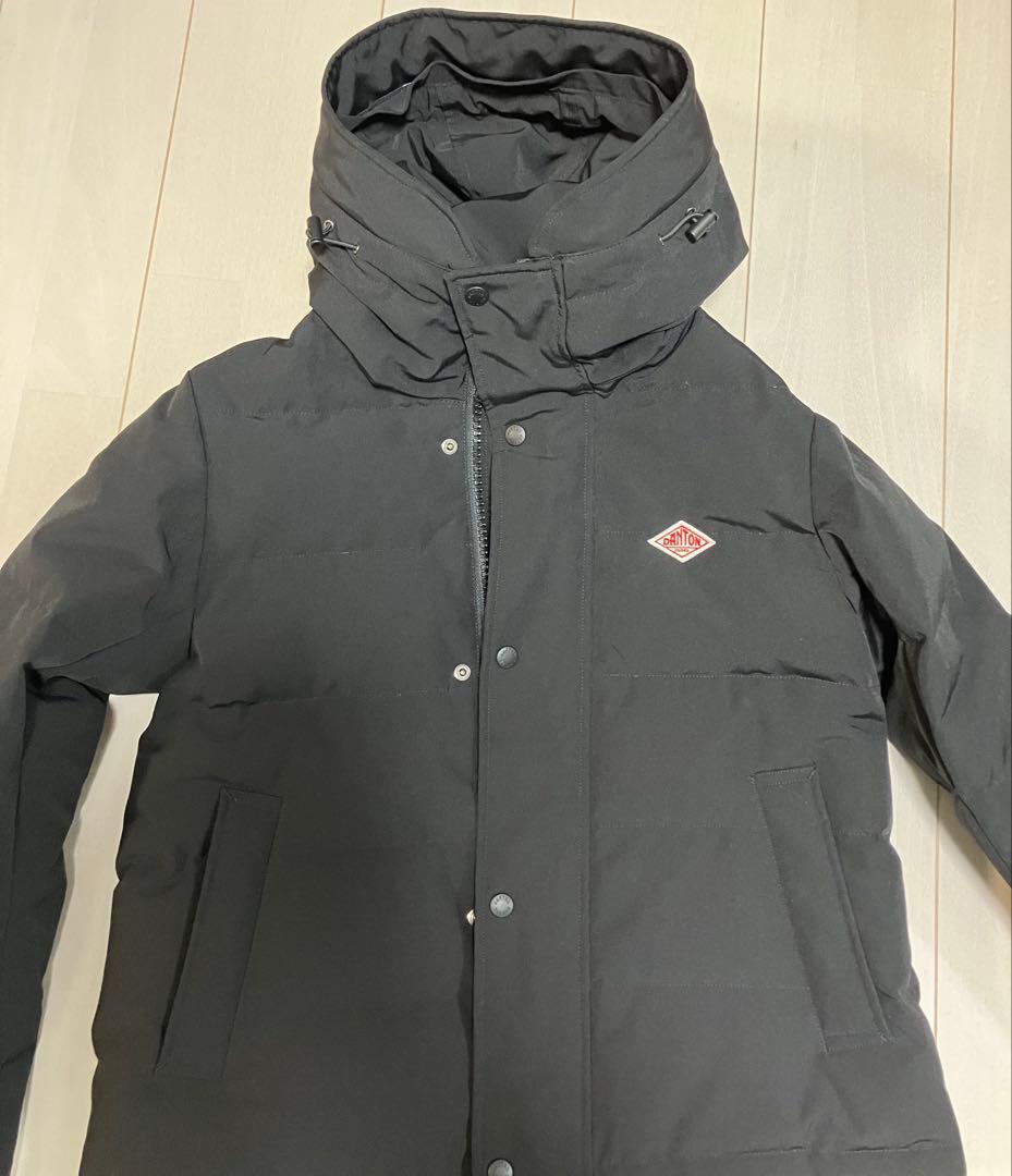 【美品】DANTONフード ブラックダウンジャケット黒サイズSレディース試着のみ