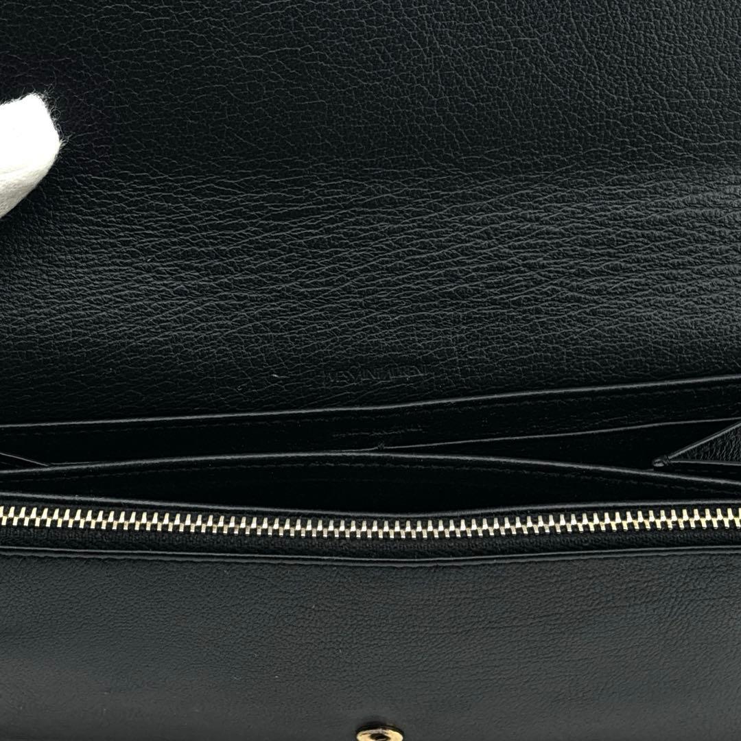 極美品】イヴサンローラン　長財布　ウォレット　ＹＳＬロゴ 　レザー　革　黒