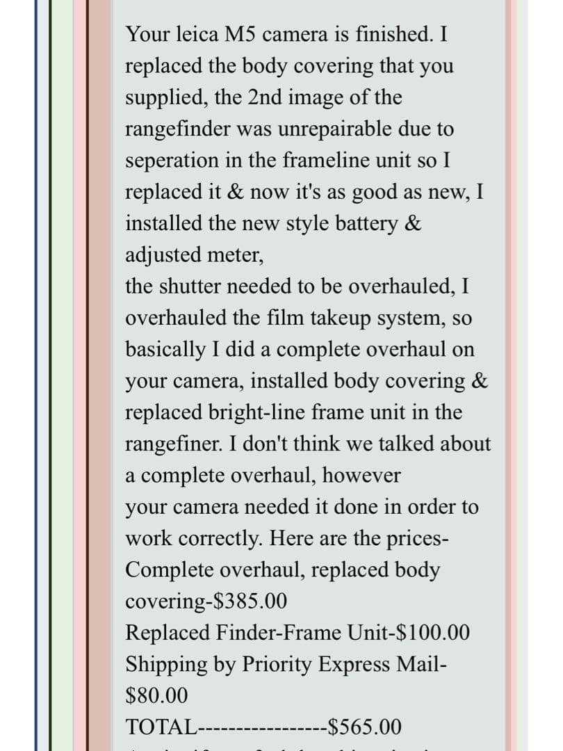 フィルムカメラ Upgraded Leica M5: Voltage changed 3Lug