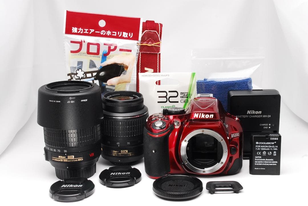 ♥ Nikon D5200 ♥スマホ転送♥希少色レッド♥ニコン♥