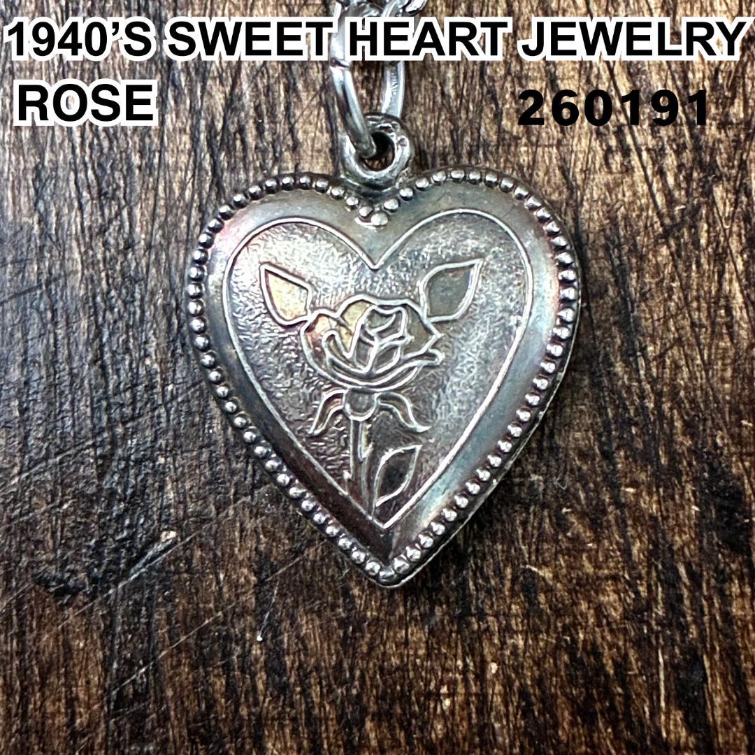 スウィートハートジュエリー ローズ 薔薇 シルバーヴィンテージネックレスNAVY