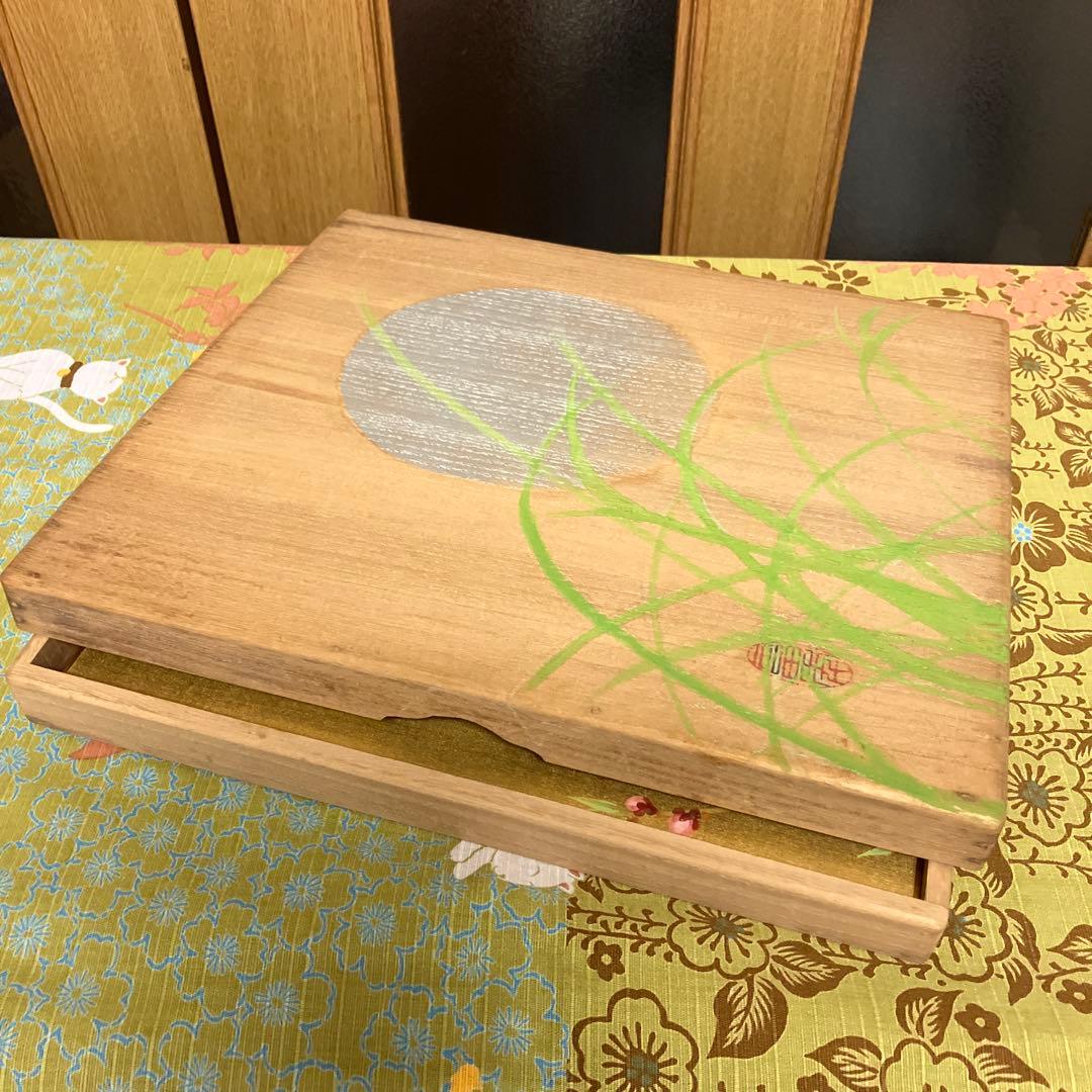 花鳥画色紙四枚　日本画家「小西福年」作