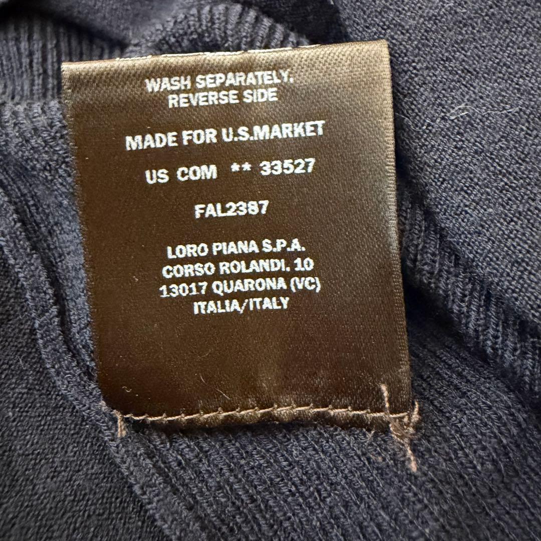 希少サイズ　ロロピアーナ バージンウール ニット ネイビー イタリア製　XXL