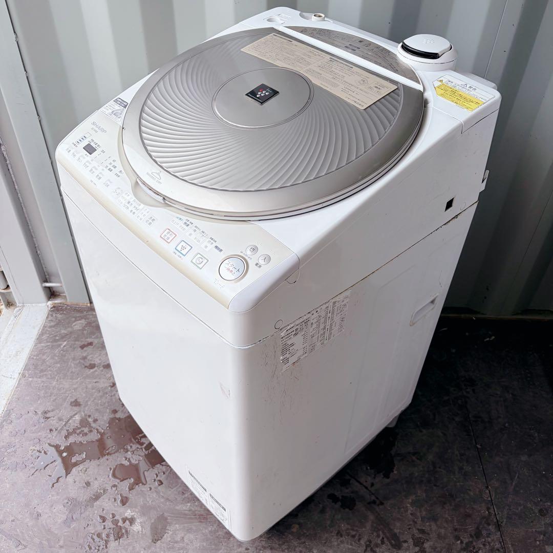 88運搬取付無料！ゴールド純正SHARP電気洗濯機乾燥機！一人暮らしに！完動品