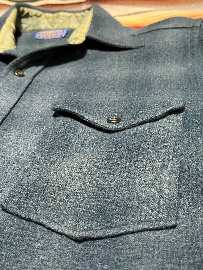 40s USA製 PENDLETON ボードシャツ \"オンブレ\" グリーン系