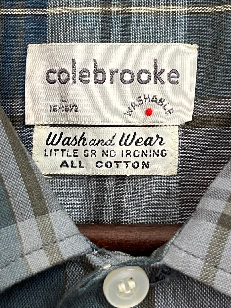 60s Colebrooke オールコットン オープンカラーシャツ USA製