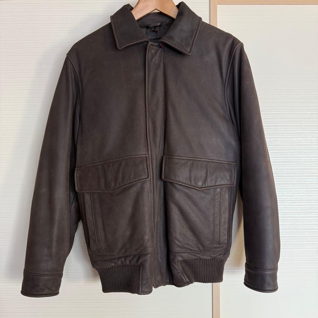 【Eddie Bauer】メンズ　ブラウンレザー ブルゾン　本革