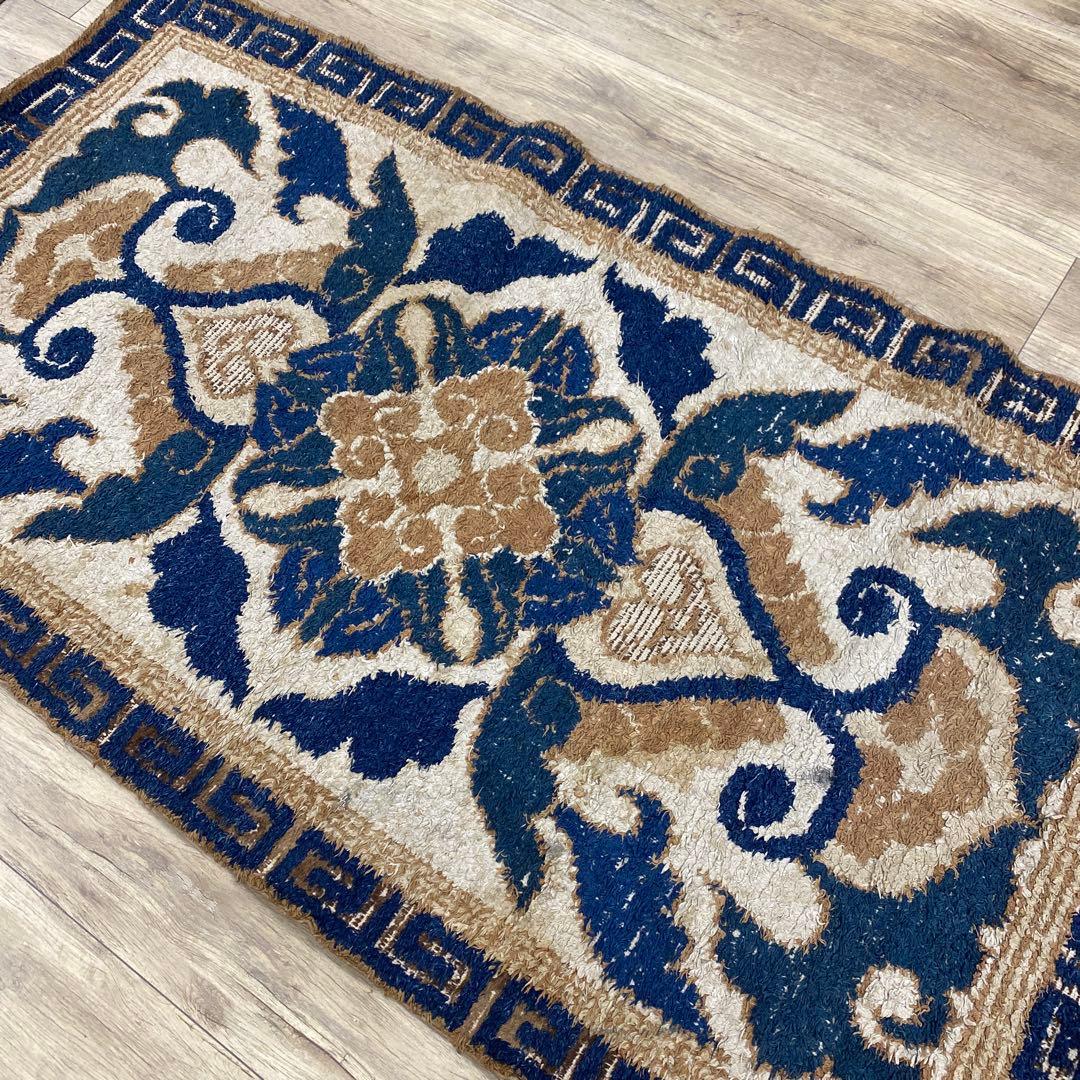 鍋島段通A 約173×93㎝　東さ7-1219③