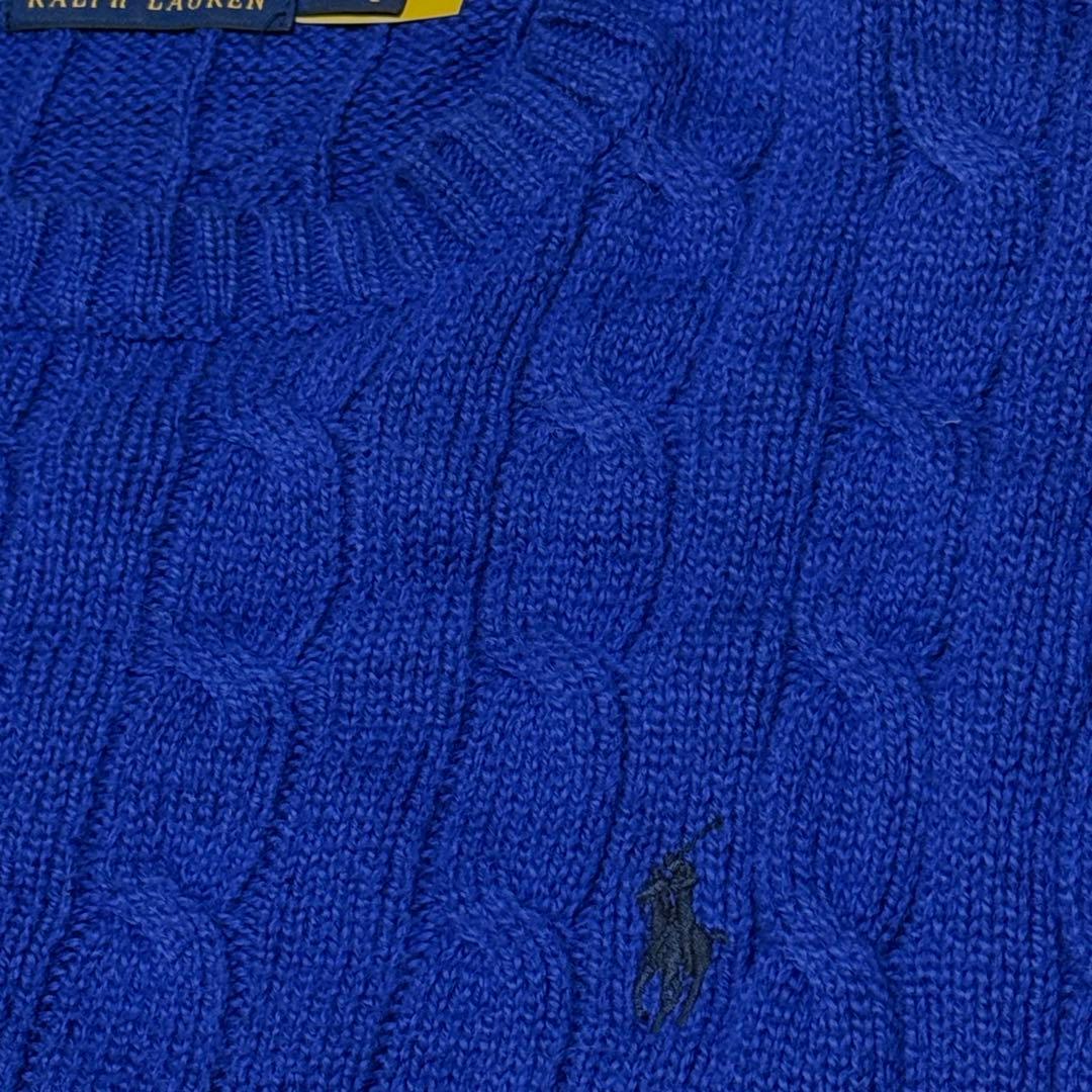 アウディQ8　ポロ ラルフローレン ケーブルニットセーター 青 M 近年