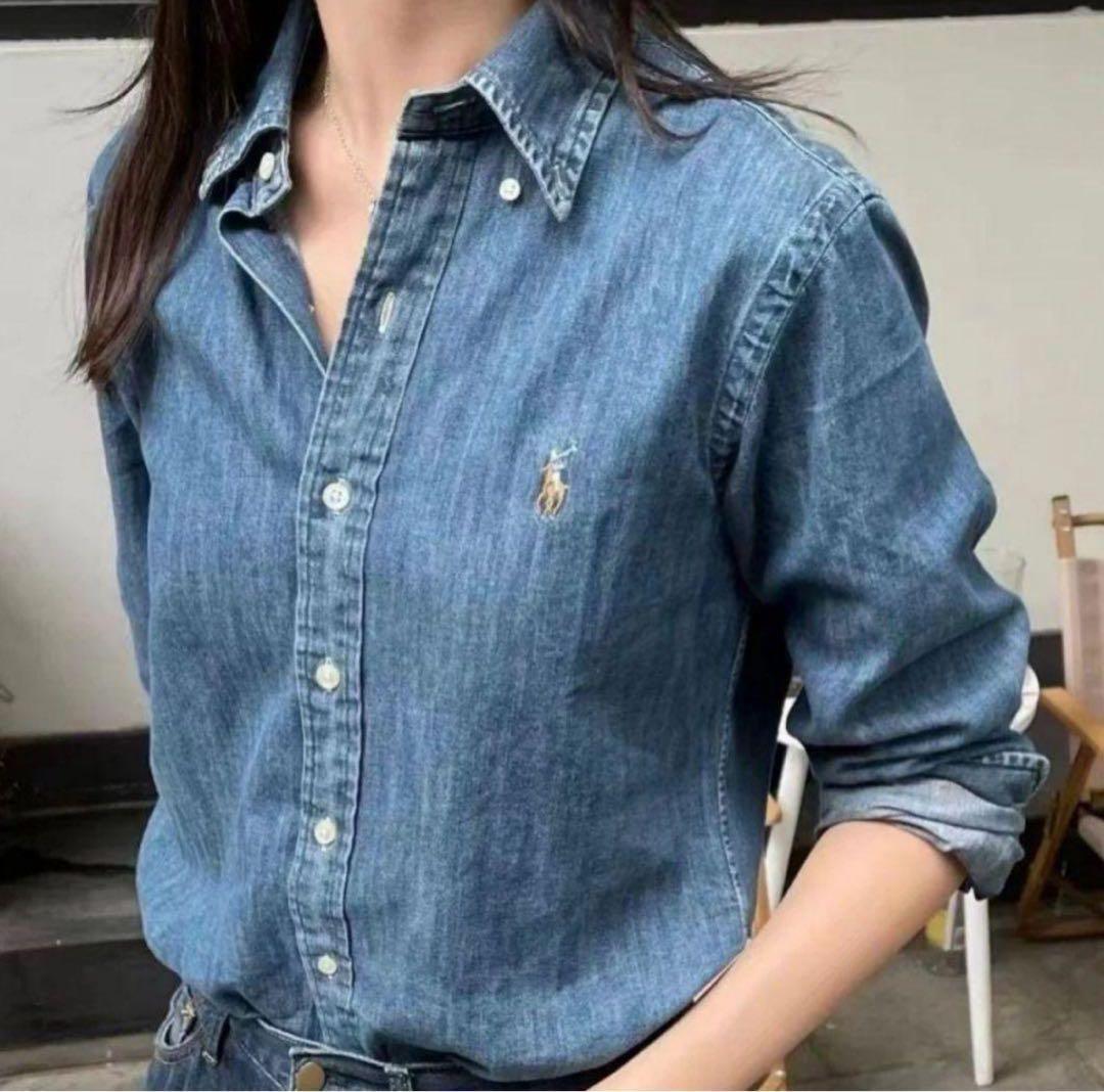 ラルフローレン デニム ダンガリー S カスタムフィット ボタンダウンシャツ