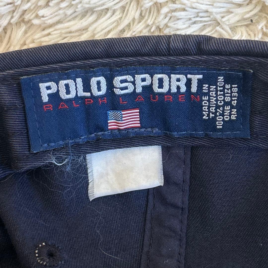 【希少】POLO SPORT キャップ Vintage USA ネイビー 90s