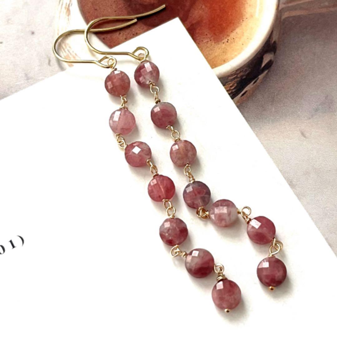 あいす☺︎ 1点作品☆ スクエア型枠ケシパールピアス