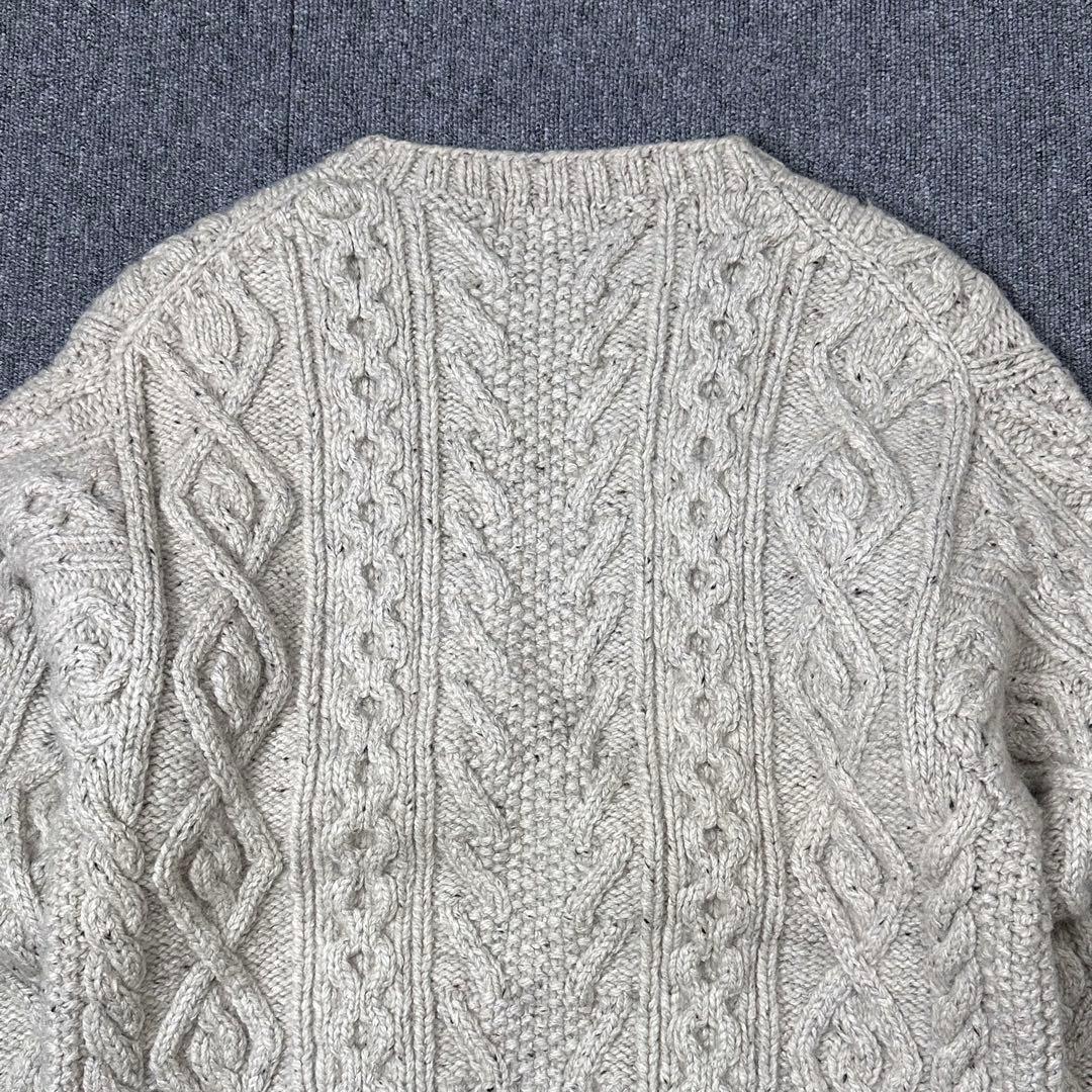 90s J.PRESS シルク混 ウール アランニットセーター ジェイプレス