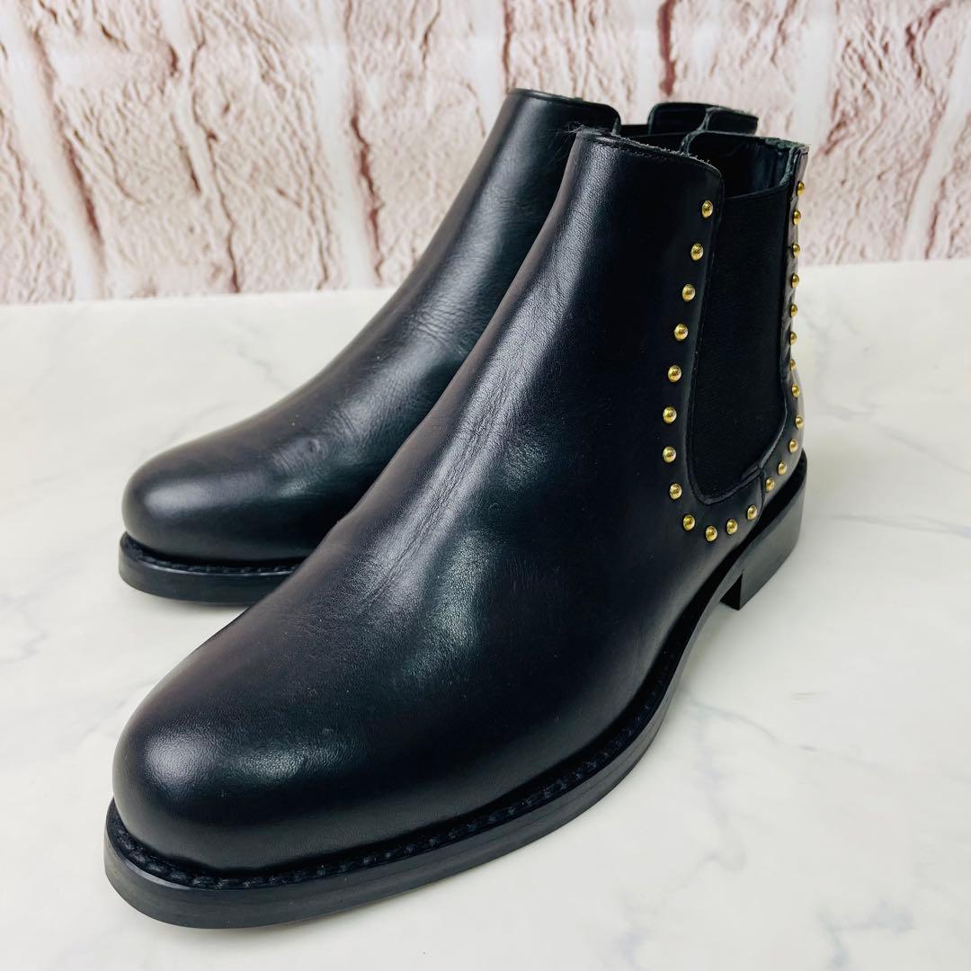 【試着のみ】FABIO RUSCONI サイドゴアブーツ 本革 35(22.5)