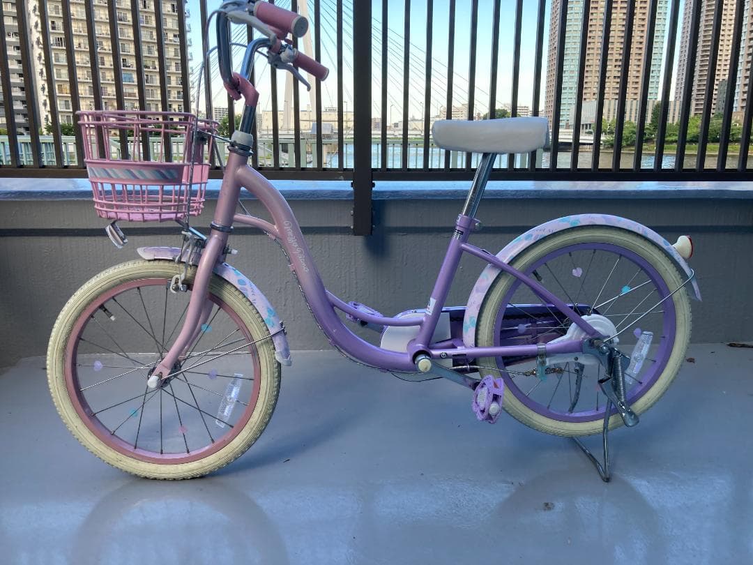 HR☆　子供用自転車　アサヒサイクルのメゾピアノ 紫色とピンク 18インチ