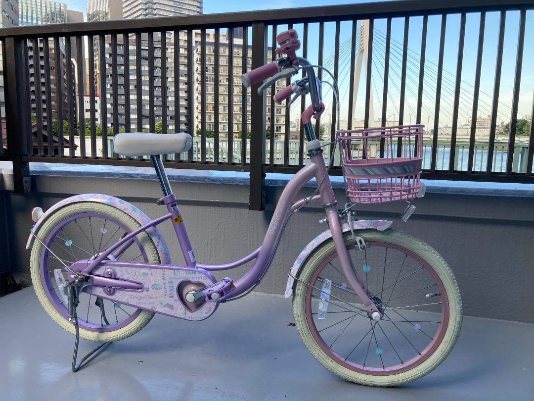 HR☆　子供用自転車　アサヒサイクルのメゾピアノ 紫色とピンク 18インチ