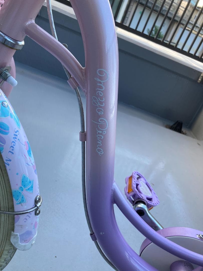 HR☆　子供用自転車　アサヒサイクルのメゾピアノ 紫色とピンク 18インチ