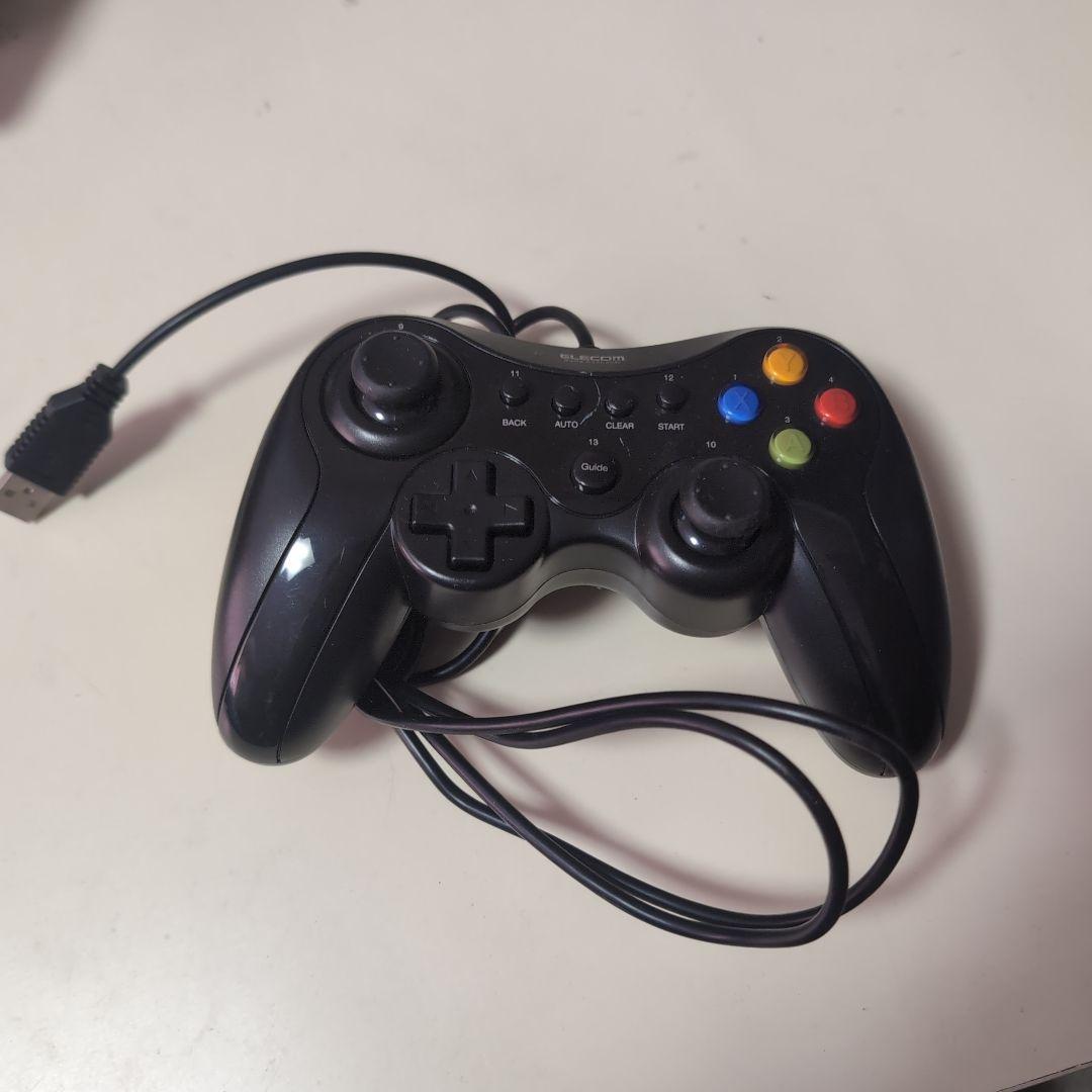 USB 有線ゲームコントローラー 黒