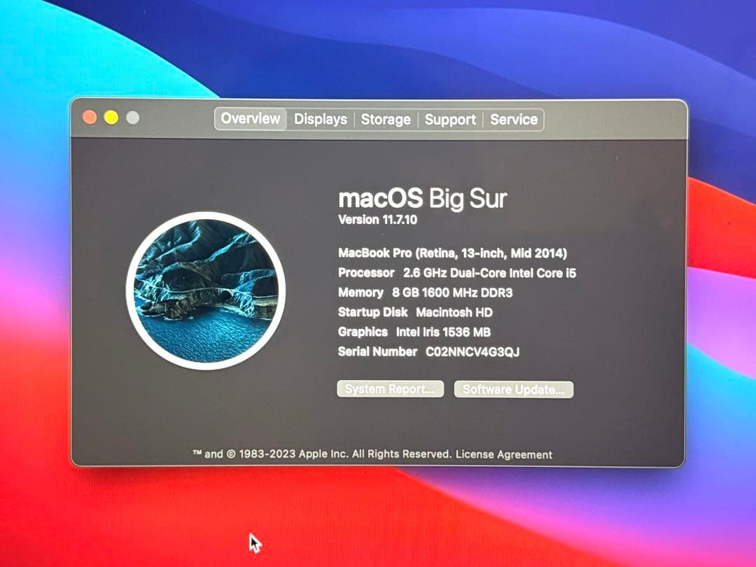 MacBook本体 MacBook Pro (Retina, 13-inch, Mid 2014)