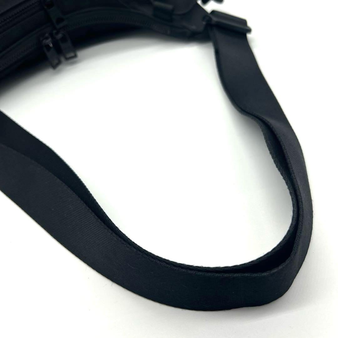 【美品✨】オニツカタイガー メッセンジャーバッグ 虎 刺繍 ロゴ 黒