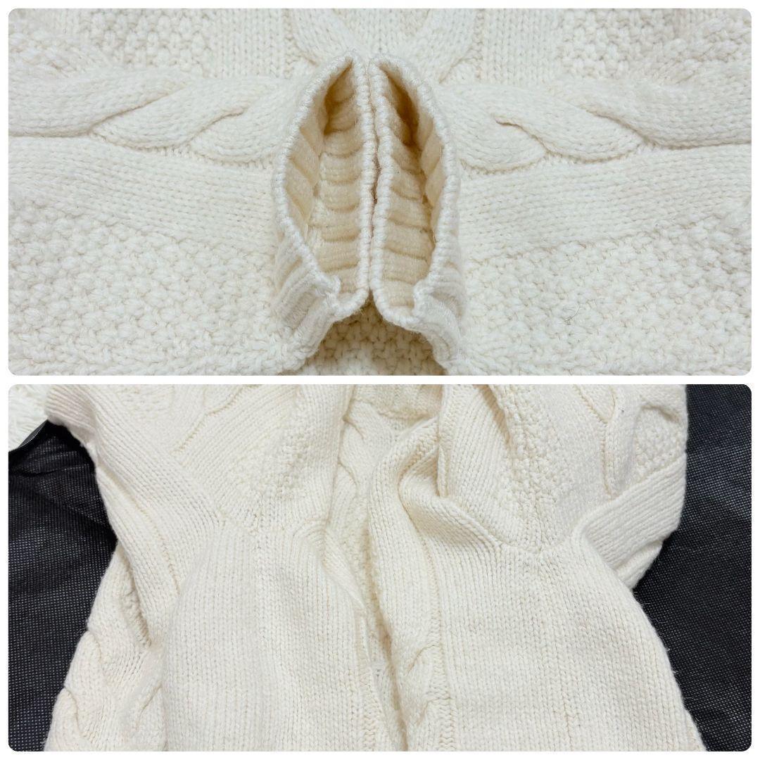 美品✨ L相当 アルパカ混 エンポリオアルマーニ 極太 ケーブルニット セーター