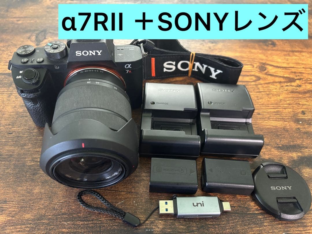 H*E様 【美品セット】α7RII FEレンズ バッテリー2個 充電器2個 カー