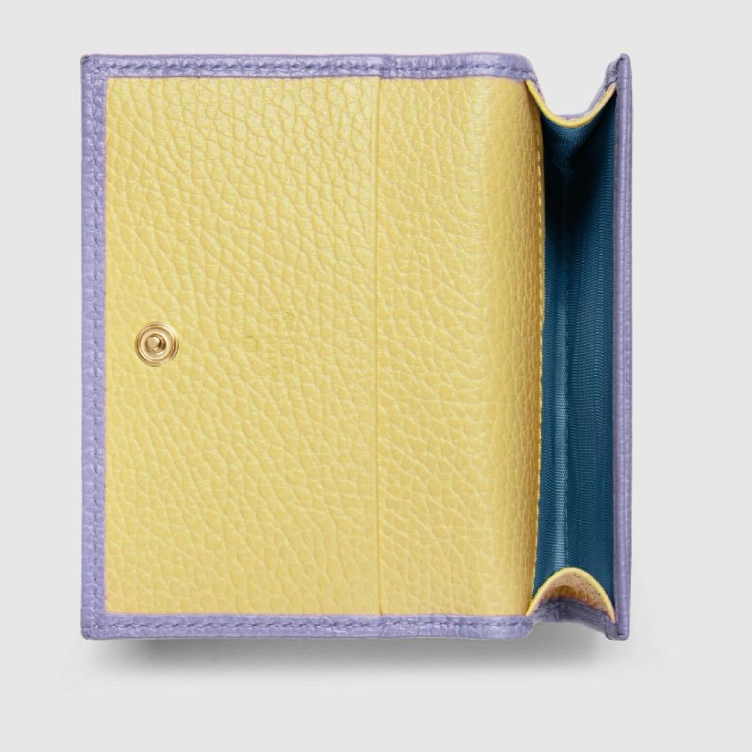【新品未使用】GUCCI ダブルG バイカラー カードホルダー　ライラック 箱有