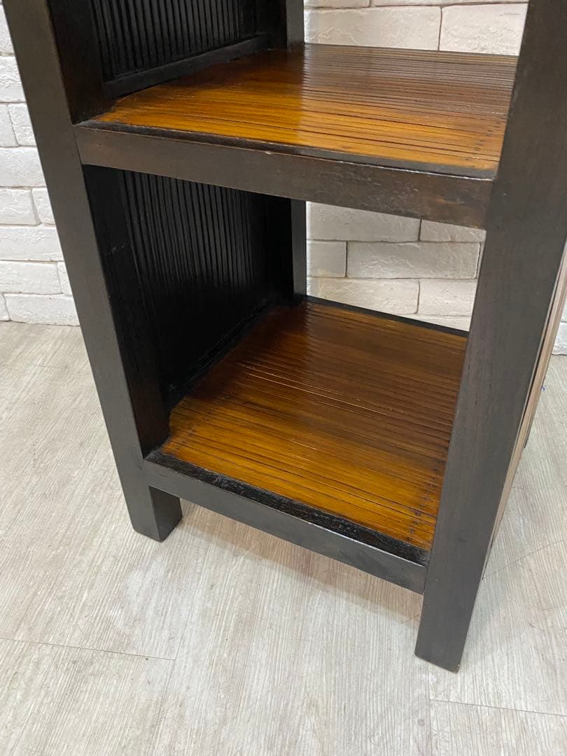 【Tak0310】高級　バリ家具　バンブー　シェルフ　ラック　棚　本棚