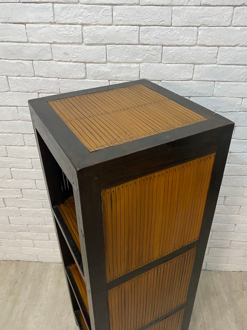 【Tak0310】高級　バリ家具　バンブー　シェルフ　ラック　棚　本棚