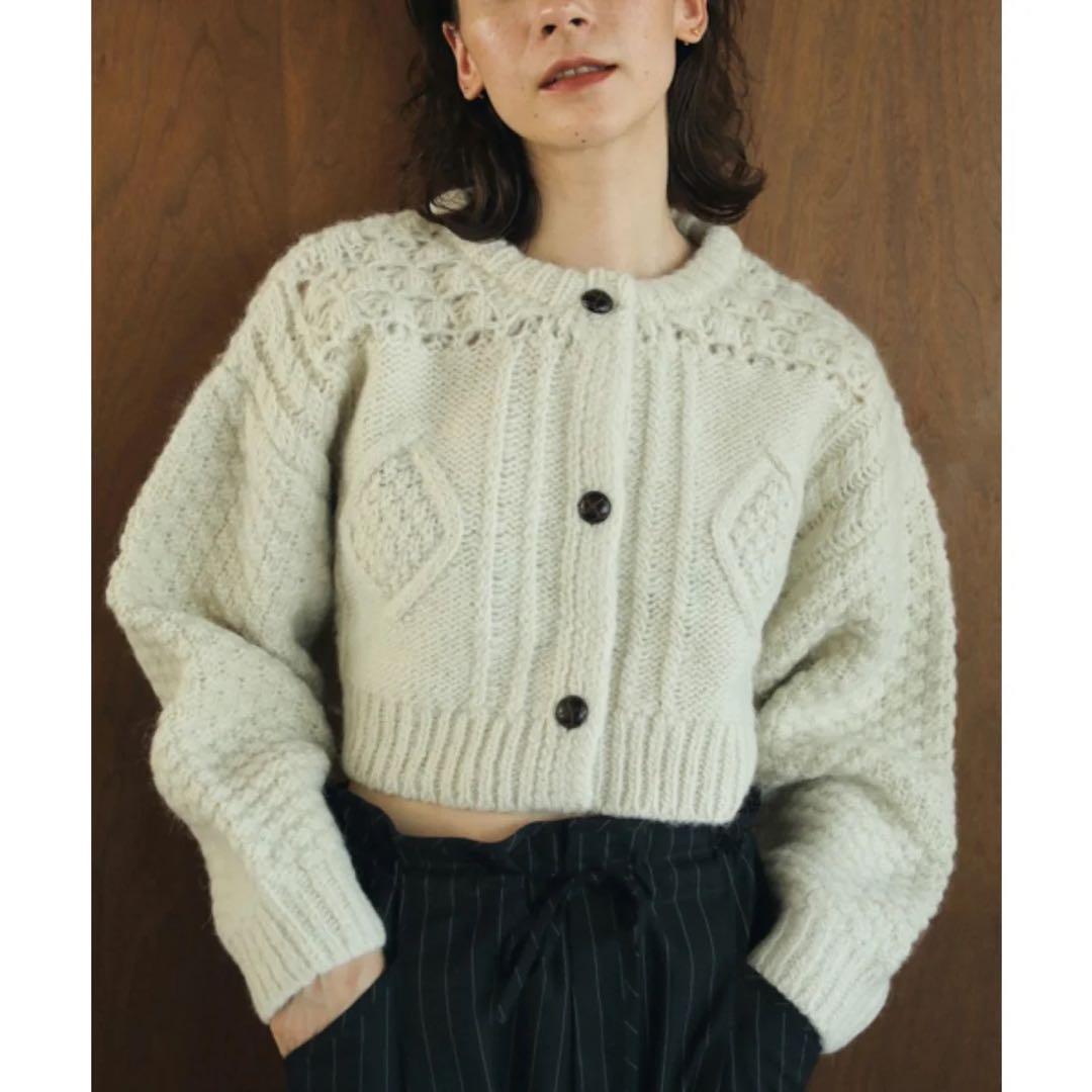 anuke(アンヌーク) Cable Knit Cardigan アイボリー