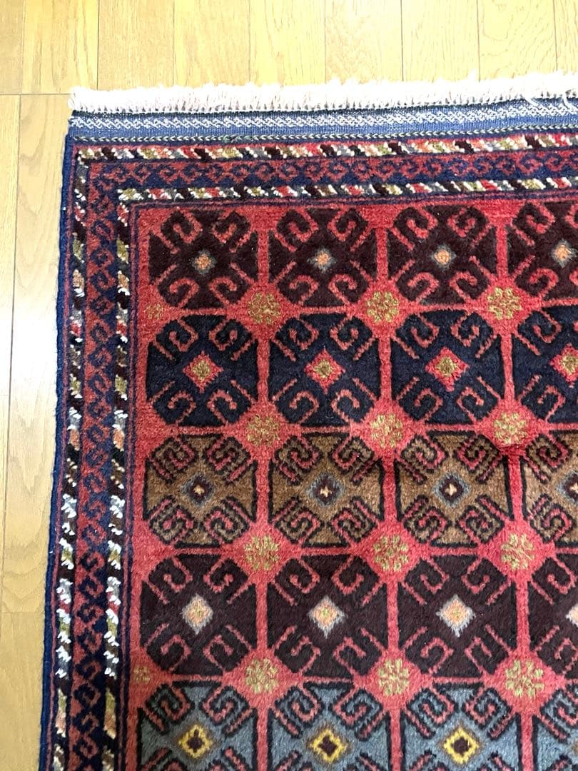 トライバルラグ　マルダリ　バルーチ族　ヴィンテージラグ　美品