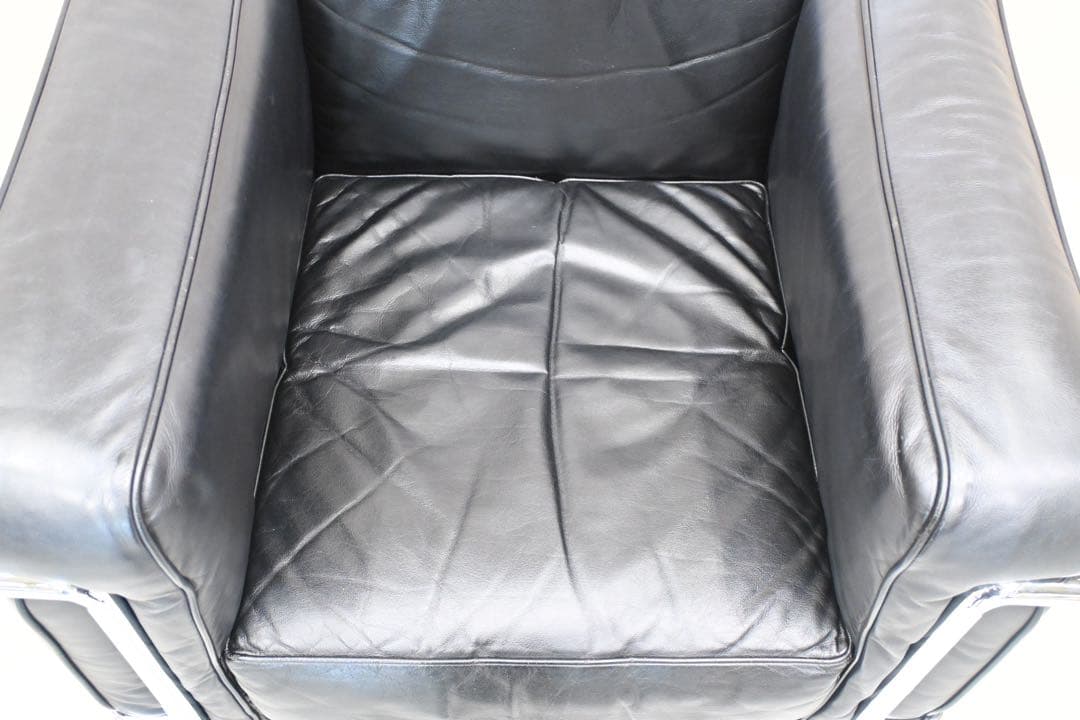 【極美品】 LC2 リプロダクト IDC大塚家具 黒本革 ル・コルビュジエ