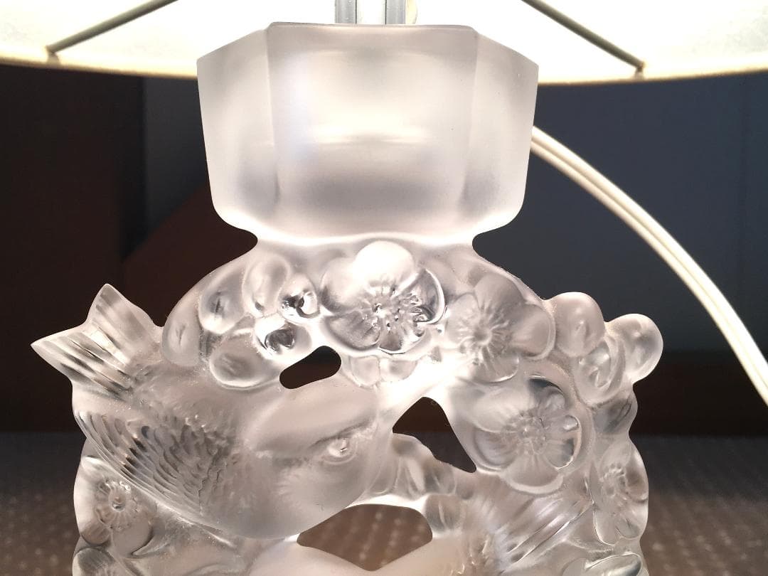 ○激レア LALIQUE Mésanges ラリック クリスタル テーブルランプ