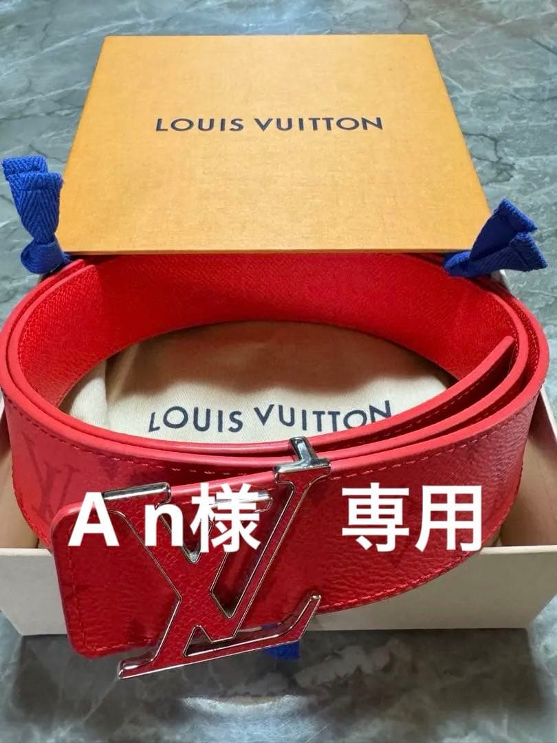 LOUIS VUITTON レザー ベルト レッド