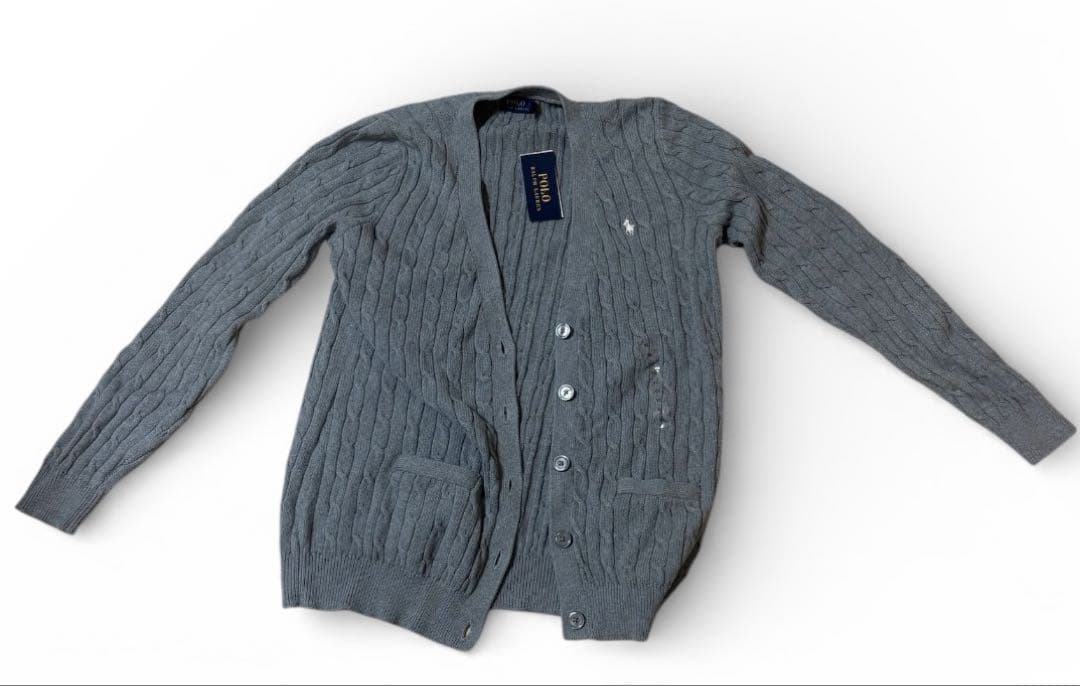 新品タグ付き POLO RALPH LAUREN カーディガン グレー XL