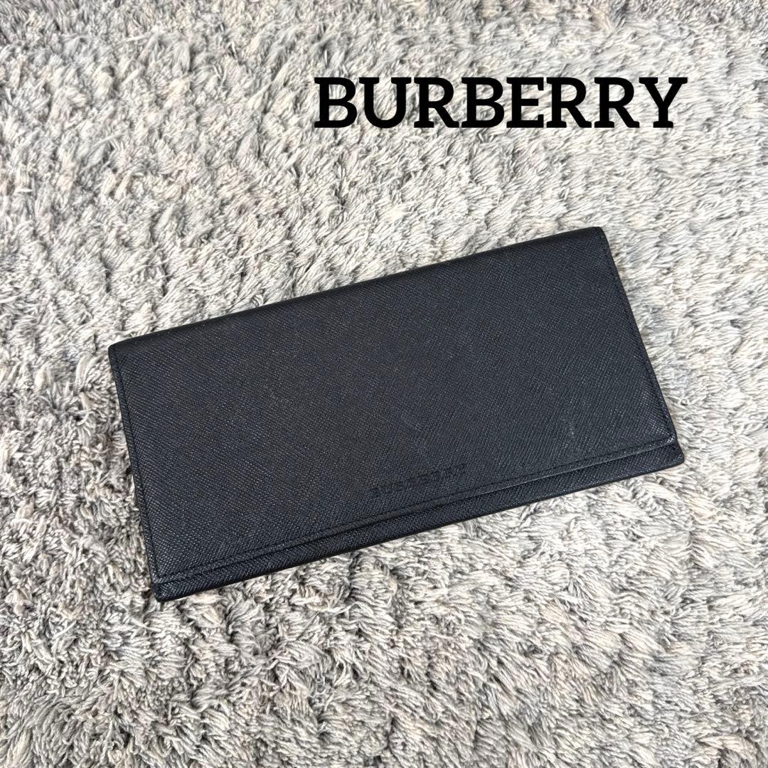 BURBERRY バーバリー 長財布 レザー ブラック 内ノバチェック