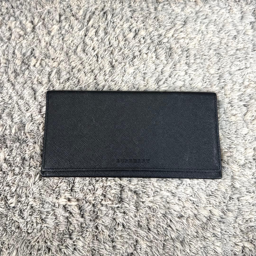 BURBERRY バーバリー 長財布 レザー ブラック 内ノバチェック