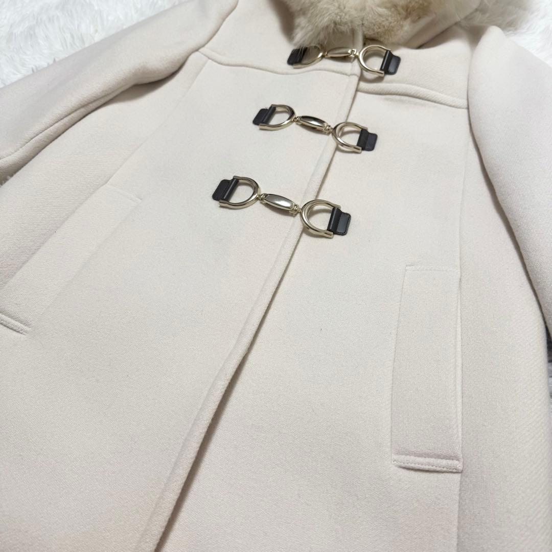 【美品】JUSGLITTY 2WAYダッフルコート フォックスファー