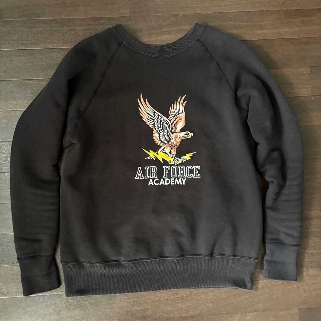 Lot.409ラグラン スウェット ウエアハウス ブラック フロッキー 40