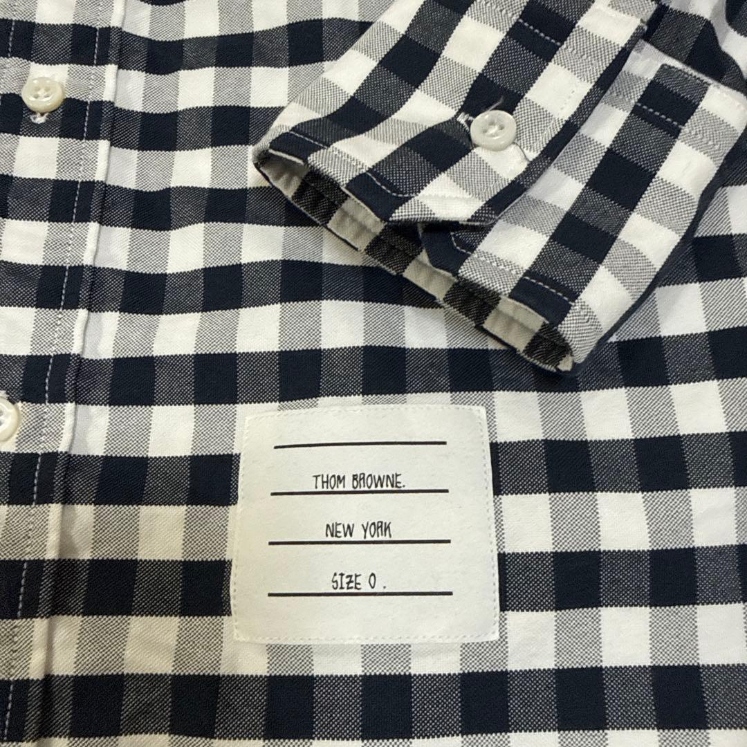 THOM BROWNE トムブラウンギンガムチェック柄 長袖シャツ サイズ0