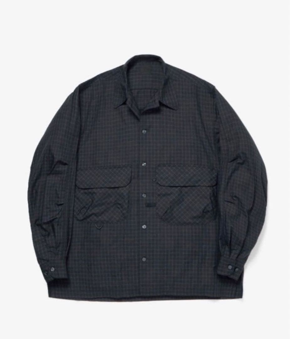 トップス TECH SPORTS OPEN COLLAR SHIRT L/S PLAID