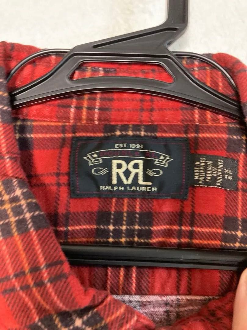 【美品】RRL ダブルアールエル/レッドチェック /ネルシャツ /サイズXL