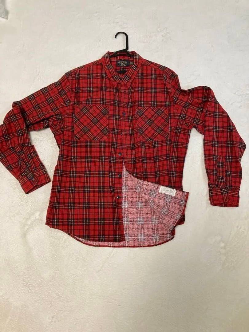 【美品】RRL ダブルアールエル/レッドチェック /ネルシャツ /サイズXL