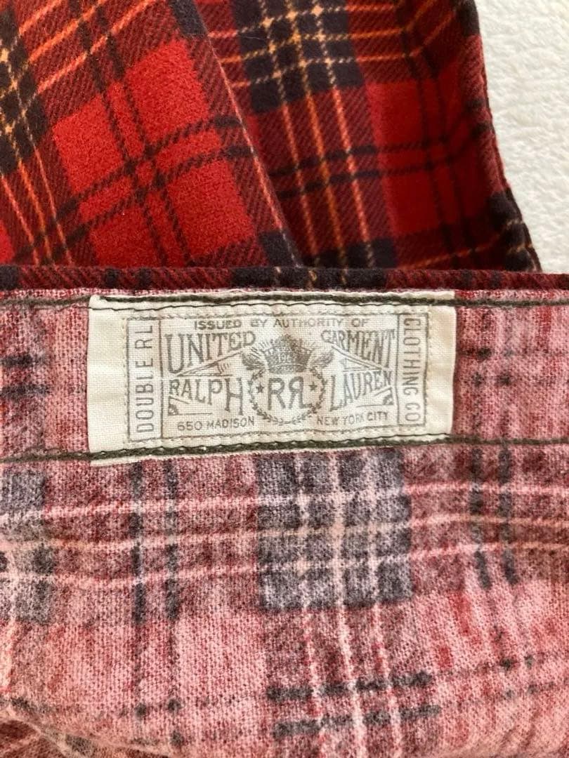 【美品】RRL ダブルアールエル/レッドチェック /ネルシャツ /サイズXL