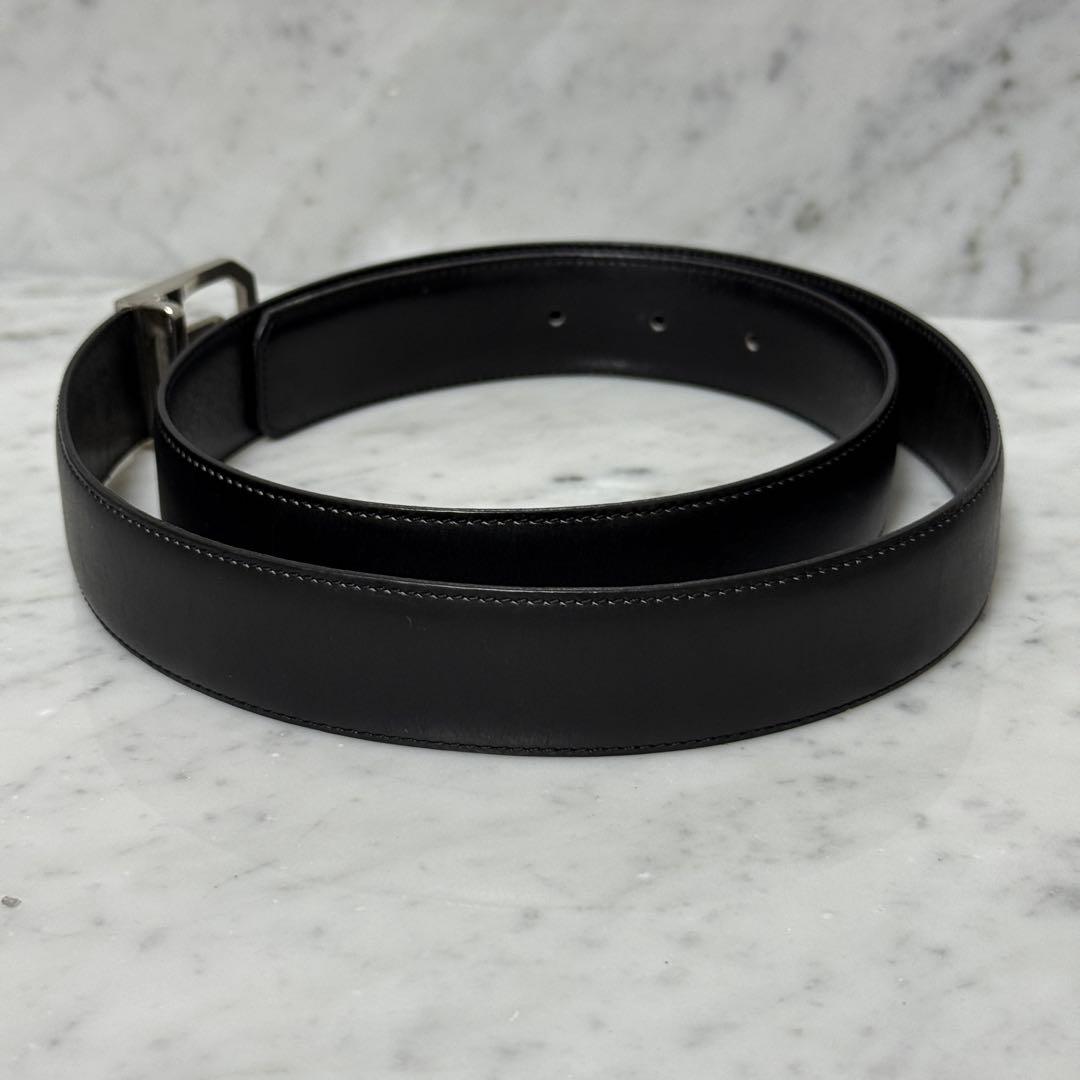 美品 Christian Dior クリスチャンディオール ベルト 本革 黒 銀
