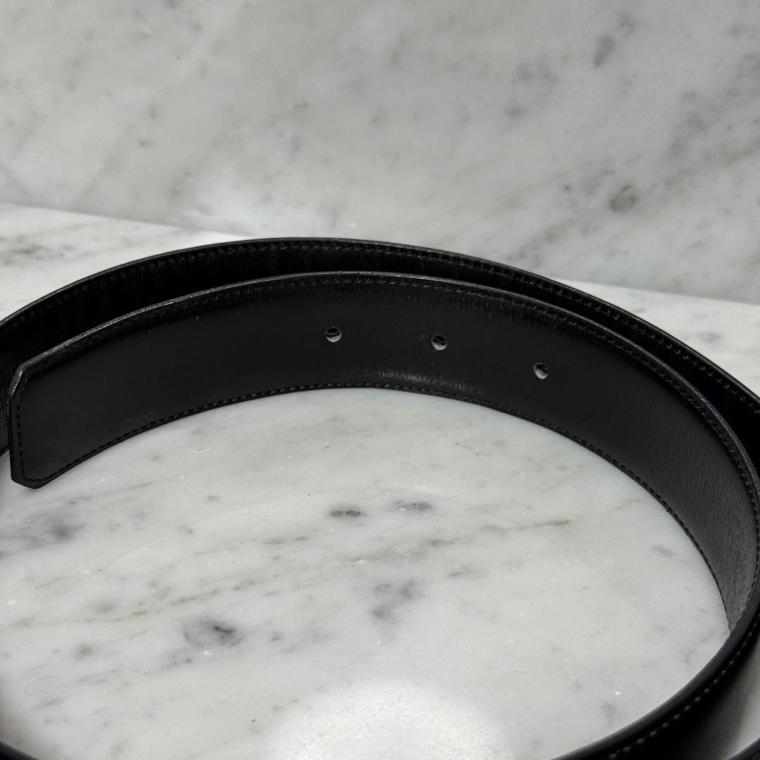 美品 Christian Dior クリスチャンディオール ベルト 本革 黒 銀